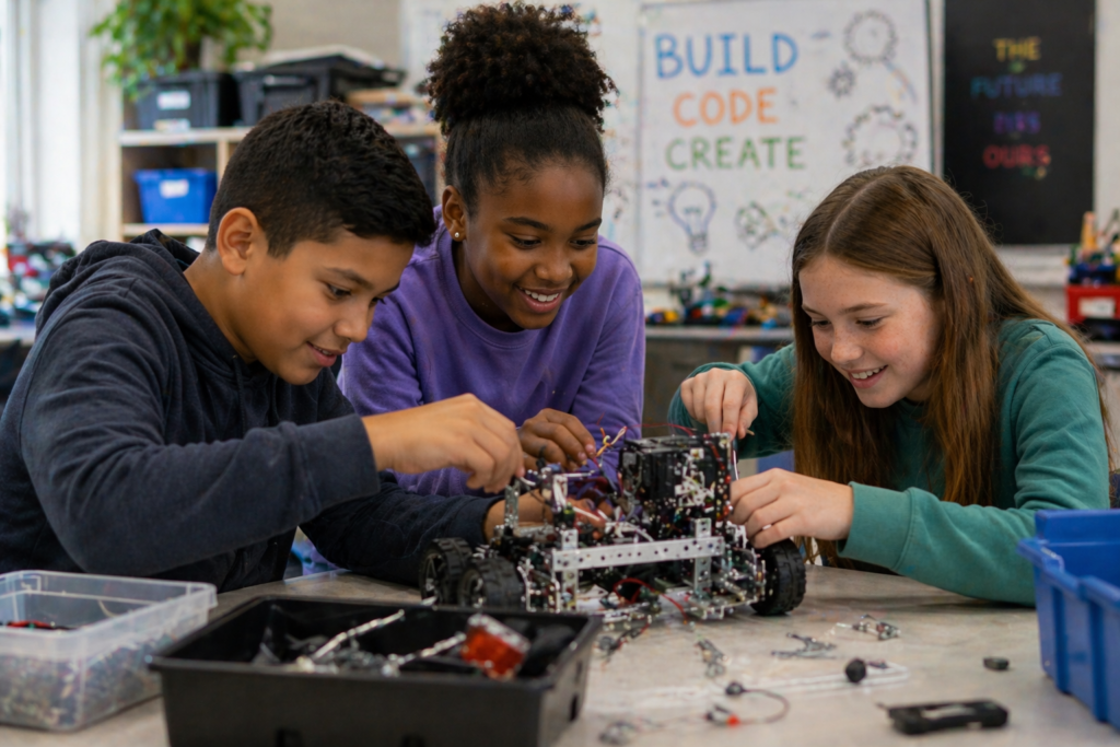 Students working during a program session